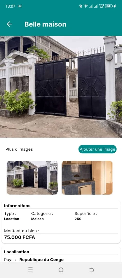 Application Ndako : fiche détaillée d’un bien